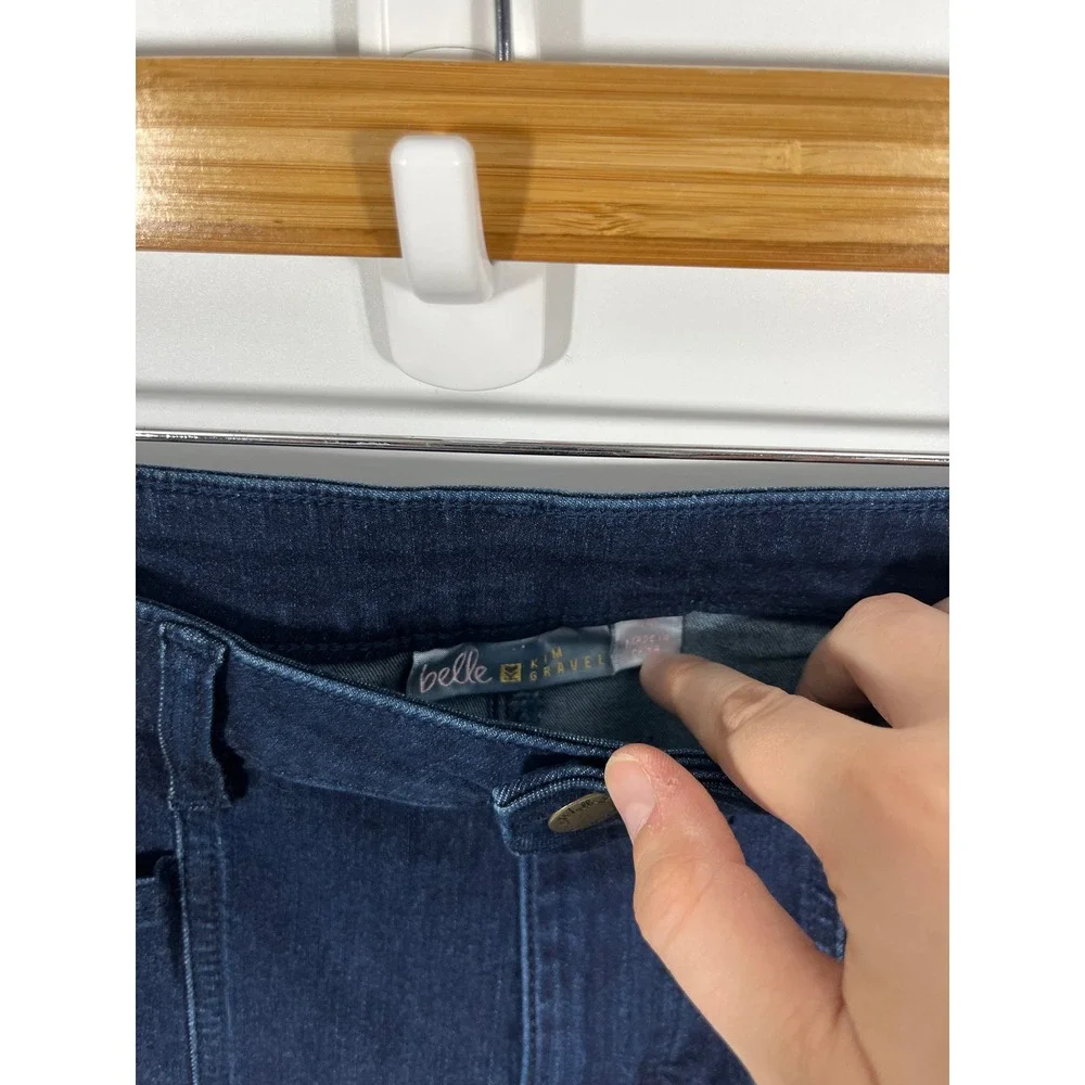 Belle by Kim Gravel Jeans Womens 14 Blue TripleLuxe Straight Leg Stretch Denim